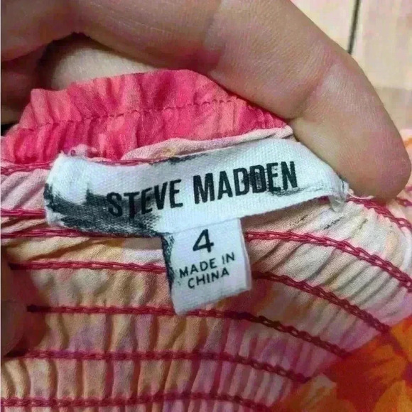 Steve Madden - Nicole Printed Sweetheart-Neck Mini Dress size 4 - Picture 8 of 8